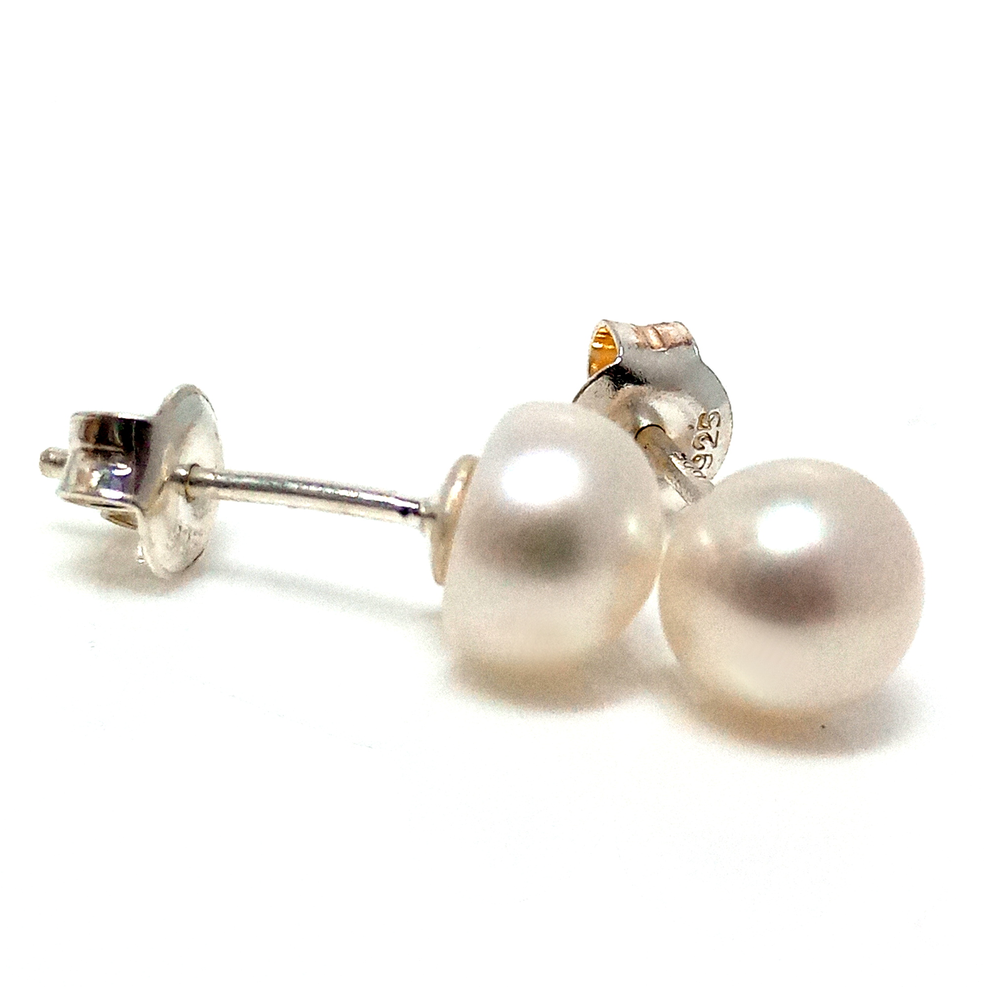 White 6mm Pearl Stud Earrings
